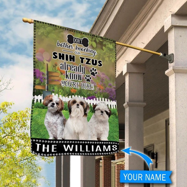BIF1429 Shih Tzu Don't bother knocking Personalized Flag