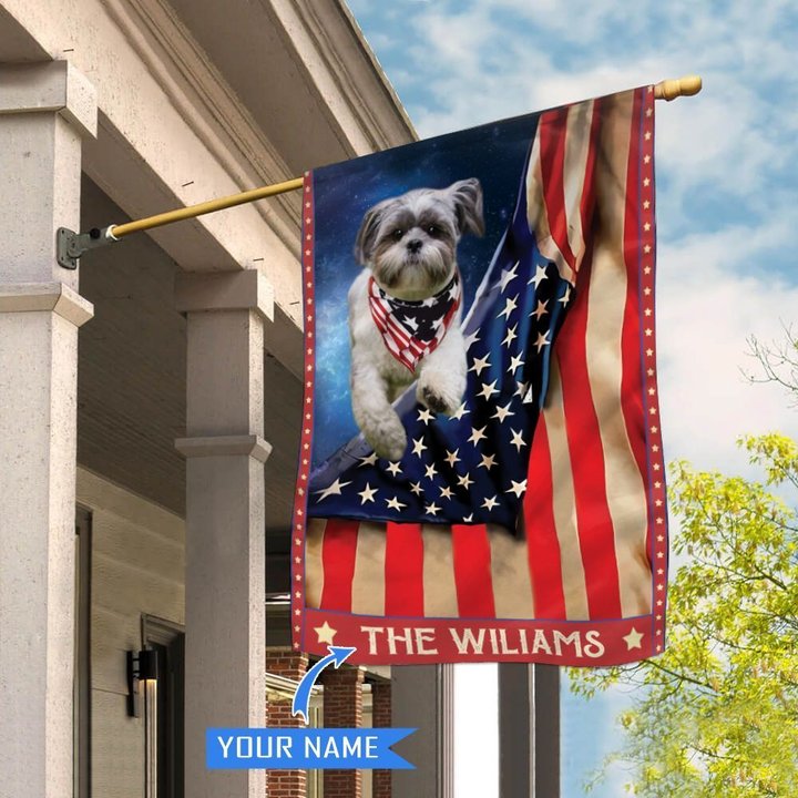 CHFD1019 Shih Tzu Personalized House Flag