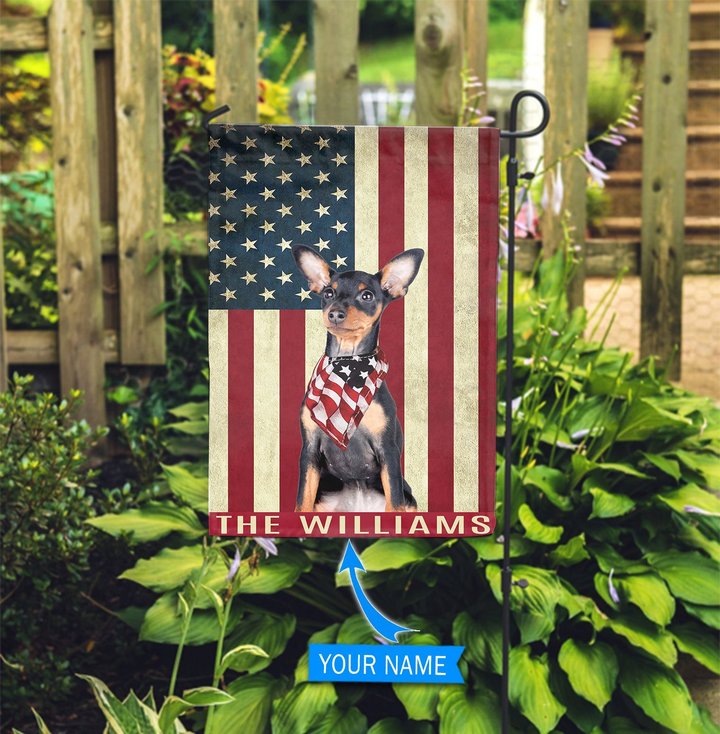 BIF1110 Miniature Pinscher Personalized Garden Flag