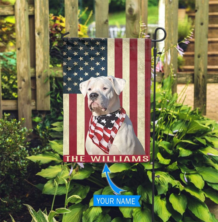 BIF1103 Dogo Argentino Personalized Garden Flag