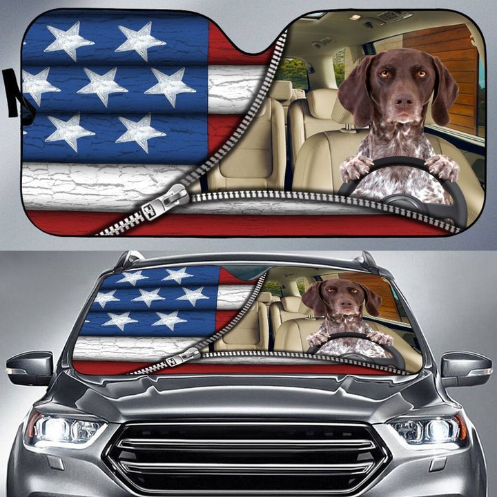 DIC4009-German Shorthaired Pointer Car Sun shade