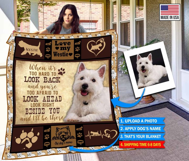 THUSAB1003 West Highland White Terrier Personalized Fleece Blanket – Made in USA