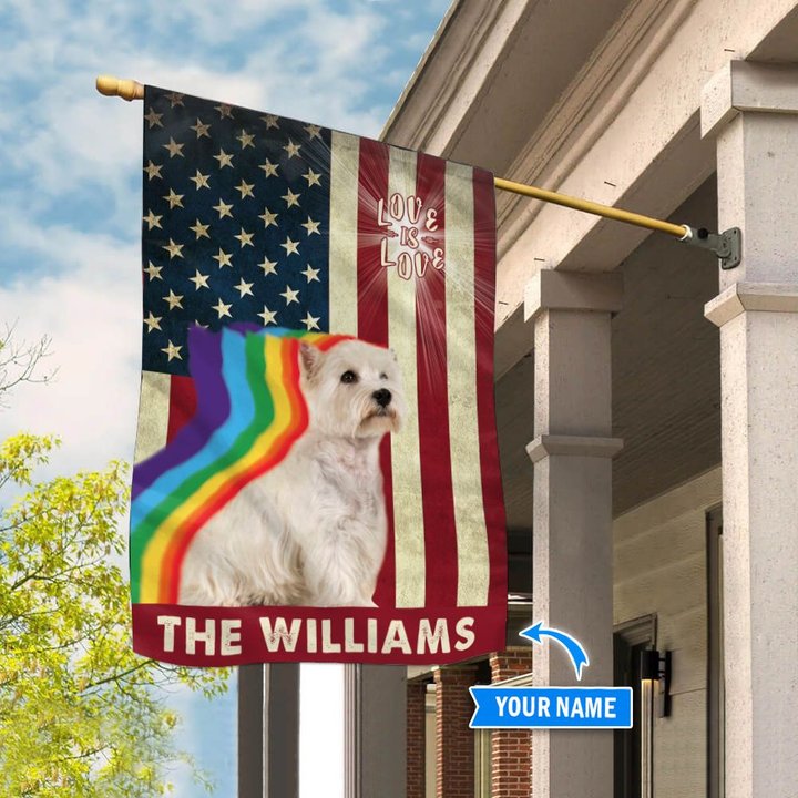 MHFCHO409 West Highland White Terrier LGBT Personalized Flag