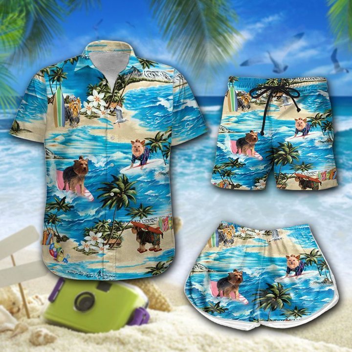 Yorkshire Terrier Hawaii Men - Women Set THT20072705-THO20072705