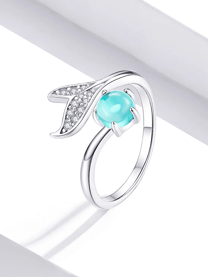 Exquisite Women's Sterling Silver Ring with Zircon Stone - Unleash Your Elegan - Mermaid ce