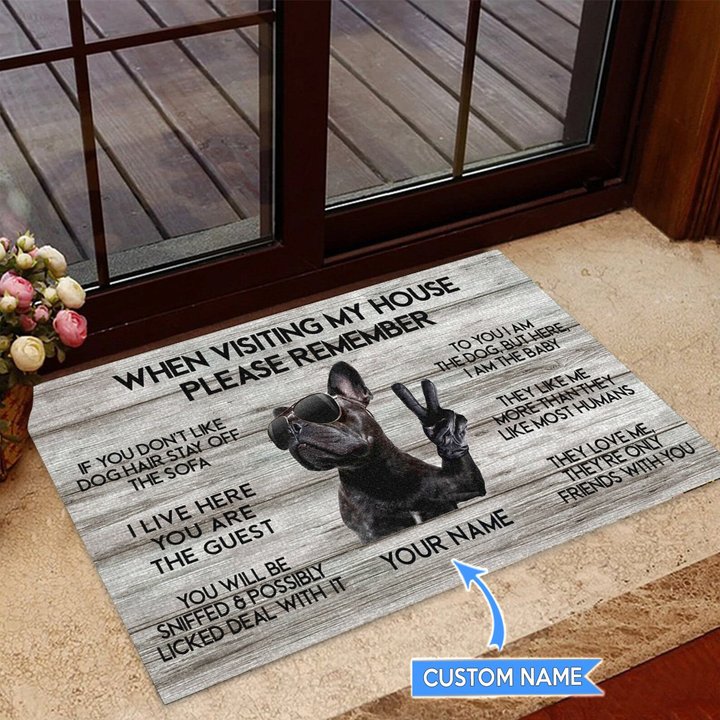 When visting my house please remember French Bulldog Doormat THJ24051601