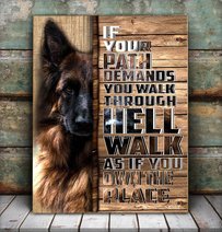 BID20070102 German Shepherd WALK AS IF YOU OWN THE PLACE Matte Canvas