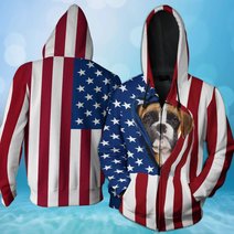 BIT0402 Boxer Opened Flag USA 3D HOODIE