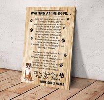 BID20070209 Boxer Waiting At The Door Personalized Matte Canvas