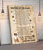 BID20070209 Boxer Waiting At The Door Personalized Matte Canvas
