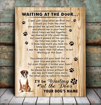 BID20070209 Boxer Waiting At The Door Personalized Matte Canvas
