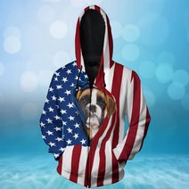 BIT0402 Boxer Opened Flag USA 3D HOODIE