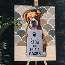 CHD0128 Keep Calm And Hug A Boxer Matte Canvas