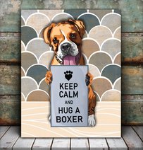 CHD0128 Keep Calm And Hug A Boxer Matte Canvas