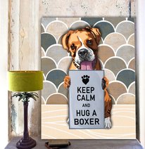 CHD0128 Keep Calm And Hug A Boxer Matte Canvas
