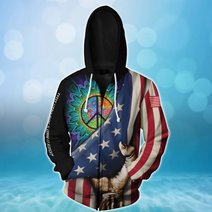 BIT0501 Hippie Opened Flag US 3D HOODIE