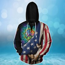 BIT0502 Hippie Opened Flag US 3D HOODIE