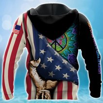 BIT0502 Hippie Opened Flag US 3D HOODIE