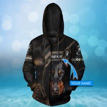 CHTD2004 Doberman Personalized 3D HOODIE