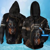 CHTD2004 Doberman Personalized 3D HOODIE