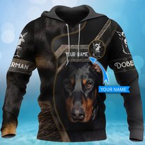 CHTD2004 Doberman Personalized 3D HOODIE