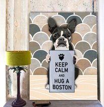 CHD0127 Keep Calm And Hug A Boston Matte Canvas