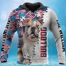 CHTD1002 Bulldog Personalized 3D HOODIE