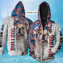CHTD1002 Bulldog Personalized 3D HOODIE