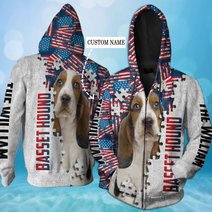 CHTD1001 Basset Hound Personalized 3D HOODIE