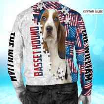 CHTD1001 Basset Hound Personalized 3D HOODIE