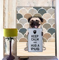 CHD0130 Keep Calm And Hug A Pug Matte Canvas