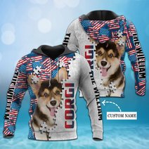 CHTD1003 Corgi Personalized 3D HOODIE