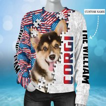 CHTD1003 Corgi Personalized 3D HOODIE