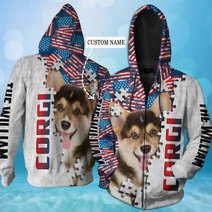 CHTD1003 Corgi Personalized 3D HOODIE