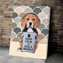 CHD0126 Keep Calm And Hug A Beagle Matte Canvas