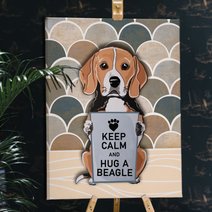 CHD0126 Keep Calm And Hug A Beagle Matte Canvas