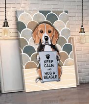 CHD0126 Keep Calm And Hug A Beagle Matte Canvas