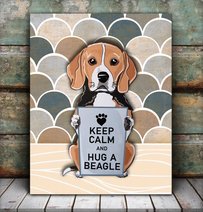 CHD0126 Keep Calm And Hug A Beagle Matte Canvas