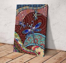MHDDRF0101 Boho Dragonfly Vertical Matte Canvas