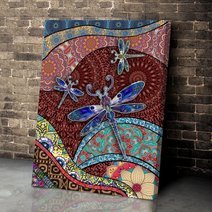 MHDDRF0101 Boho Dragonfly Vertical Matte Canvas