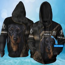 CHTD2003 Dachshund Personalized 3D HOODIE