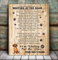 BID20070208 Dachshund Waiting At The Door Personalized Matte Canvas