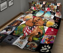 TUE4101 Dachshund Quilt Bed Set