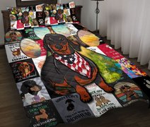 TUE4101 Dachshund Quilt Bed Set