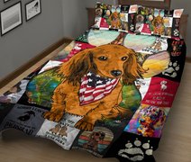 TUE4101 Dachshund Quilt Bed Set