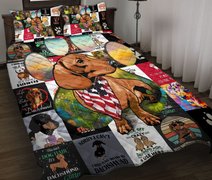TUE4101 Dachshund Quilt Bed Set