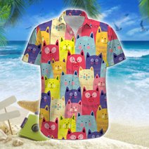 MHTMEO101 - MHOMEO101 Cat Pattern Hawaii Men-Women set