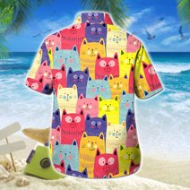 MHTMEO101 - MHOMEO101 Cat Pattern Hawaii Men-Women set