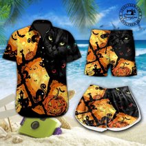 Black cats Men-Women Hawaii Set DIO21071701-DIT21071701