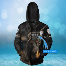 CHTD2008 Rottweiler Personalized 3D HOODIE